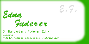 edna fuderer business card